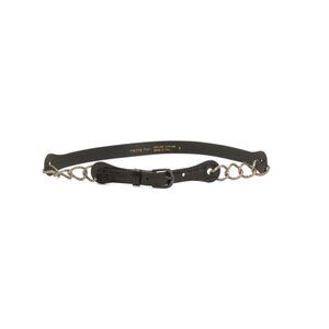 MARTINA MORI Black Made In Italy Leather Chain Belt
